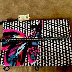 Stylish Polka Dot Clutch with Butterfly Design